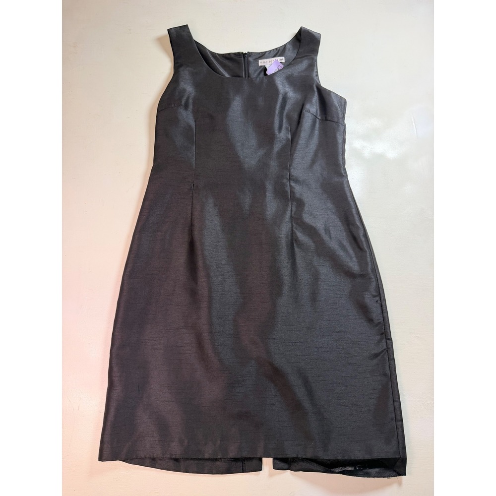 Madison Leigh Sheath Dress Women Size 12 Black Excellent Textured Sleeveless LBD